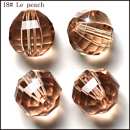 Imitation Austrian Crystal Beads, Grade AAA, Faceted, Round, PeachPuff, 8mm, Hole: 0.9~1mm(SWAR-F079-8mm-18)