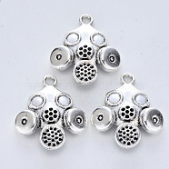 Tibetan Style Alloy Pendants, Cadmium Free & Lead Free, Gas Mask Shape, Antique Silver, 33x27.5x7.5mm, Hole: 3mm, about 95pcs/500g(TIBE-R316-091AS-RS)