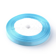 High Dense Single Face Satin Ribbon, Polyester Ribbons, Deep Sky Blue, 1/4 inch(6~7mm), about 25yards/roll, 10rolls/group, about 250yards/group(228.6m/group)(SRIB-Q009-6mm-187)