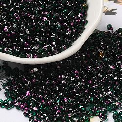 Spray Painted Glass Seed Beads, Peanut, Orchid, 4~5x2~2.5x2~2.5mm, Hole: 0.8~0.9mm, about 8500pcs/pound(SEED-F005-10A-04)