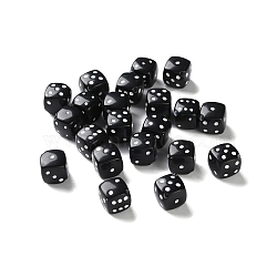 Opaque Acrylic Beads, Dice, Black, 10x10.5x10.5mm, Hole: 1.2mm, 1219pcs/500g(OACR-D301-05B)