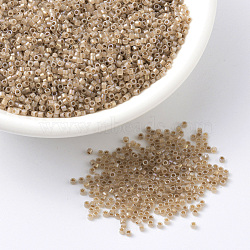MIYUKI Delica Beads, Cylinder, Japanese Seed Beads, 11/0, (DB1731) Beige Lined Opal AB, 1.3x1.6mm, Hole: 0.8mm, about 2000pcs/bottle, 10g/bottle(SEED-JP0008-DB1731)