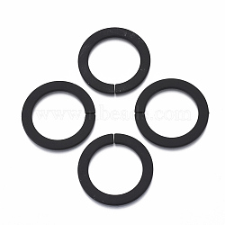 Spray Painted CCB Plastic Linking Rings, Quick Link Connectors, For Jewelry Link Chains Making, Round Ring, Black, 45x3mm, Inner Diameter: 32mm(CCB-R104-30-01)
