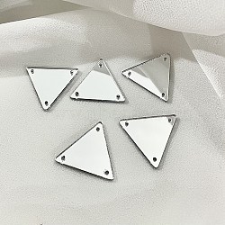 Sew On Mirror Rhinestones, Triangle Acrylic Pieces, with Holes for Costume Evening Dresses Clothing Wedding Dress Decoration, Silver, 23x23x1.3mm, Hole: 1.2mm(DIY-WH0304-635L)