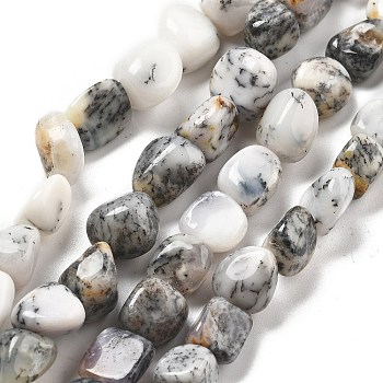 Natural White Opal Beads Strands, Nuggets, 8~15x5.5~12x4.5~10.5mm, Hole: 1~1.2mm, about 40~42pcs/strand, 15.94''~16.34''(40.5~41.5cm)