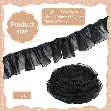 Polyester Pleated Lace Ribbon(OCOR-WH0078-132A)-2