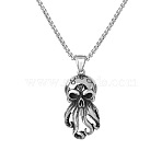 Octopus Skull Alloy Pendant 667 Stainless Steel Box Chain Necklaces for Men, Antique Silver, 23.62 inch(60cm)(FS-WGDB212-01)