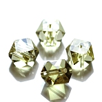 K9 Glass, Imitation Austrian Crystal Beads, Grade AAA, Faceted, Cornerless Cube Beads, Light Khaki, 6x5.5x5.5mm, Hole: 0.7~0.9mm(SWAR-F084-6x6mm-09)