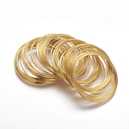 Steel Memory Wire, Bracelets Making, Nickel Free, Golden, 5.5CM, Wire: 0.6mm, about 2200 circles/1000g(MW5.5CM-NFG)