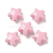 Opaque Acrylic Beads, Star, Pink, 11x11.5x7mm, Hole: 2mm,  about 1245pcs/500g(OACR-C016-30C)