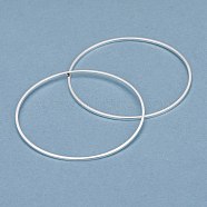 Brass Linking Rings, Long-Lasting Plated, Round Ring, 925 Sterling Silver Plated, 40x1mm, Inner Diameter: 38mm(KK-Y003-03L-S-A)