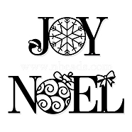 Iron Wall Art Decorations, for Front Porch, Living Room, Kitchen, Christmas Theme, Word JOY & NOEL, Electrophoresis Black, 100x205x1mm & 113x300x1mm, 2pcs/set(HJEW-WH0067-005)