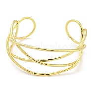 Brass Wire Wrap Cuff Bangle, Long-Lasting Plated, Cadmium Free & Lead Free, Real 18K Gold Plated, Inner Diameter: 2-1/4 inch(5.8cm)(BJEW-Q771-01G)
