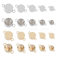 304 Stainless Steel Connector Rhinestone Settings, Flat Round, Mixed Color, 10~14x4~8x2.5~4mm, Hole: 1.8mm, 40pcs/box(STAS-UN0010-25)