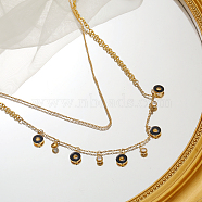 Double Layer Collarbone Chain, Stainless Steel Rope Chain Necklaces for Women(CC8393-1)