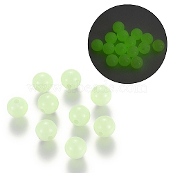 Luminous Acrylic Round Beads, Glow in the Dark, Pale Green, 8mm, Hole: 2mm, about 1800pcs/500g(LACR-R002-8mm-01)