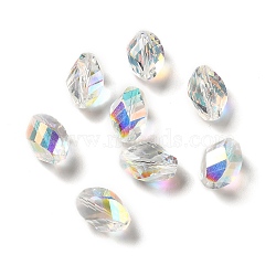 Glass Imitation Austrian Crystal Beads, Faceted, Nugget, Clear AB, 11x8x8mm, Hole: 1mm(GLAA-H024-12B)