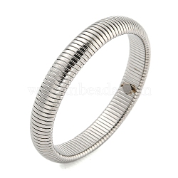 Non-Tarnish 304 Stainless Steel Spring Bangles for Women Men, Stainless Steel Color, Inner Diameter: 2-1/2 inch(6.2cm), 12mm(BJEW-U003-02D-P)