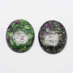 Oval Natural Sesame Jasper/Kiwi Jasper Cabochons, Dyed, 18x13x6mm(X-G-K020-18x13mm-09-1)