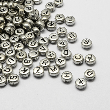 7mm Silver Flat Round Acrylic Beads