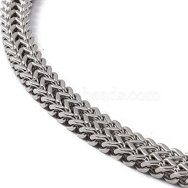 304 Stainless Steel Snake Chain Necklace with Lobster Claw Clasps for Men Women(STAS-K249-04C-P)-2