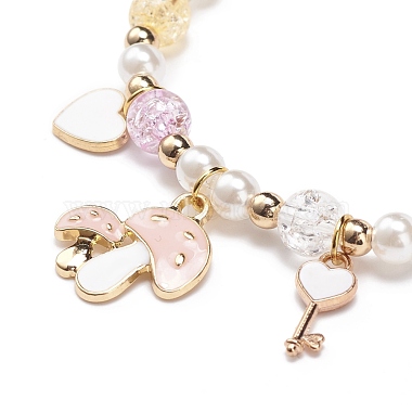 Colorful Alloy Enamel Cute Charms Bracelet(BJEW-JB08661-02)-4