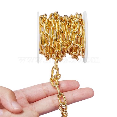 Brass Paperclip Chains(LCHA-SZ0001-01G-RS)-4
