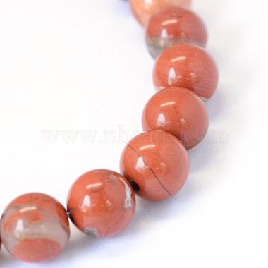 Jaspe rouge naturel brins de perles rondes(X-G-E334-6mm-27)-5