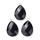 Faceted Natural Black Obsidian Pendants(G-M356-A05-LG)-1