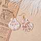Copper Wire Wrapped Natural Scallop Shell Dangle Earring for Women(EJEW-JE04721)-5