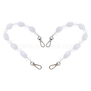 Resin Bag Handles, with Alloy Clasps, Bag Straps Replacement Accessories, White, 36.5cm(FIND-WH0068-29)