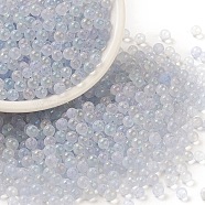 Luminous Transparent Glass Seed Round Beads, No Hole/Undrilled, Grade A, Light Grey, 3~3.5mm, about 7500pcs/bag(GLAA-F124-D08-B)