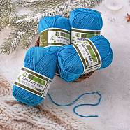 Soft Baby Yarns, with Bamboo Fibre and Silk, Deep Sky Blue, 1mm, about 50g/roll, 6rolls/box(YCOR-R024-ZM019)