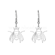 304 Stainless Steel Dangle Earrings, Hollow Insect, Stainless Steel Color, No Size(ZJ9451-2)