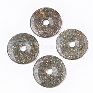 Natural  Unakite Pendants, Donut/Pi Disc, Donut Width: 20mm, 50x6.5mm, Hole: 10mm(G-S364-002A)