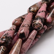 Natural Rhodonite Teardrop Beads Strands, 30x10mm, Hole: 1.5mm, about 13pcs/strand, 15.7 inch(G-E329-28)