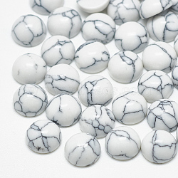 Synthetic Turquoise Cabochons, Half Round/Dome, White, 8x3.5mm(TURQ-S290-12B-8mm)