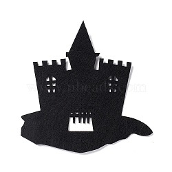 Wool Felt Haunted House Party Decorations, Halloween Themed Display Decorations, for Decorative Tree, Banner, Garland, Black, 190x187x2mm(AJEW-P101-07C)