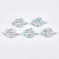 Cellulose Acetate(Resin) Pendants, Lip, Pale Turquoise, 31.5x19x2.5mm, Hole: 1.5mm(KY-T008-22A)