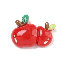 Christmas Theme Opaque Resin Decoden Cabochons, Apple, 20x27x8mm(CRES-B022-05G)