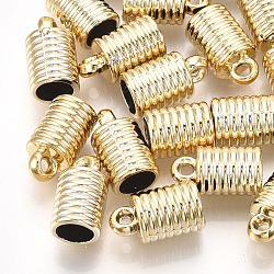 UV Plating ABS Plastic Cord Ends, End Caps, Column, Golden, 14x8mm, Hole: 1.6mm, Inner Diameter: 6mm(CCB-S162-11G)