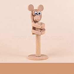 DIY Woodwork 3D Monkey Animal Wood Chip Tree Branch Material Pack, for Kindergarten Handmade Educational Toys, BurlyWood, 10.5x1.5cm(DIY-C024-06)