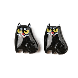 Halloween Theme Opaque Resin Cabochons, Cat Shape, 13.5x11x6mm(CRES-M037-07B-02)