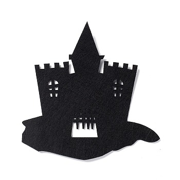 Wool Felt Haunted House Party Decorations, Halloween Themed Display Decorations, for Decorative Tree, Banner, Garland, Black, 190x187x2mm