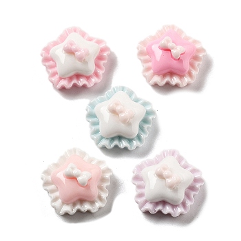 Cute Mini Cartoon Bowknot Series Resin Cabochons, Star, 13x13x7mm