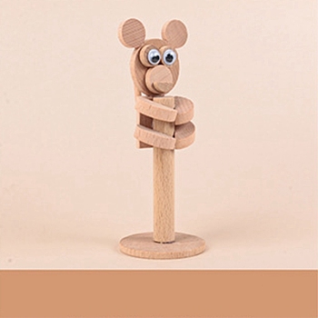 DIY Woodwork 3D Monkey Animal Wood Chip Tree Branch Material Pack, for Kindergarten Handmade Educational Toys, BurlyWood, 10.5x1.5cm