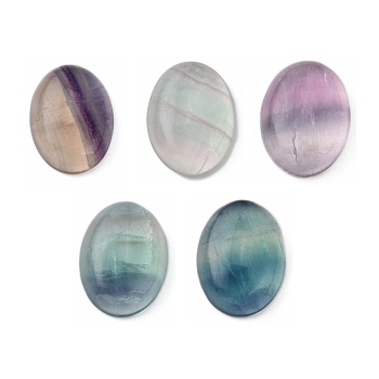 Natural Fluorite Cabochons, Oval, 18x13x5mm