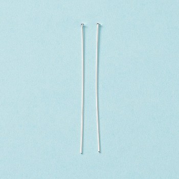 Brass Flat Head Pins, Cadmium Free & Lead Free, Silver, 50mm, Head: 1.8mm, Pin: 0.6mm, 22 Gauge