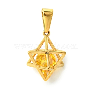 Golden Gold Others Stainless Steel+Cubic Zirconia Pendants