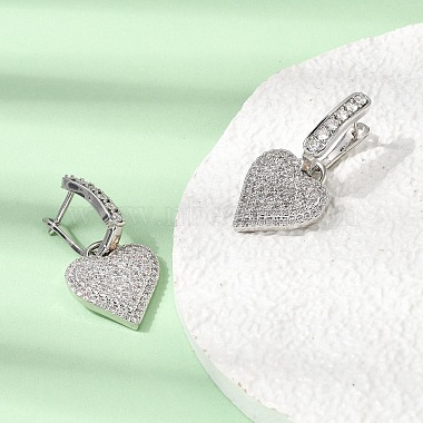 Brass Micro Pave Cubic Zirconia Hoop Dangle Earrings(EJEW-G471-15P)-4